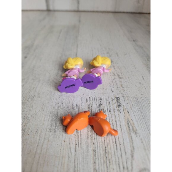 Twin kid girls blonde cat pet mini doll toy figure set - Picture 5 of 5